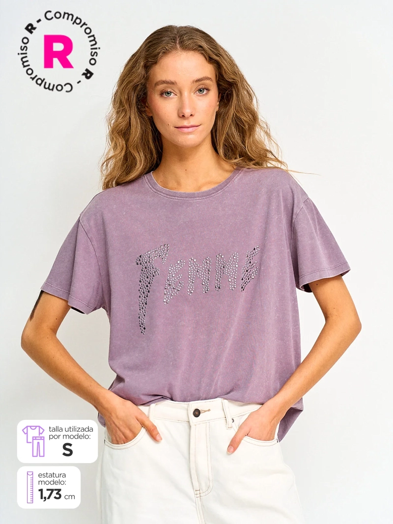 POLERA MUJER BARBADOS ALGODÓN MANGA CORTA
