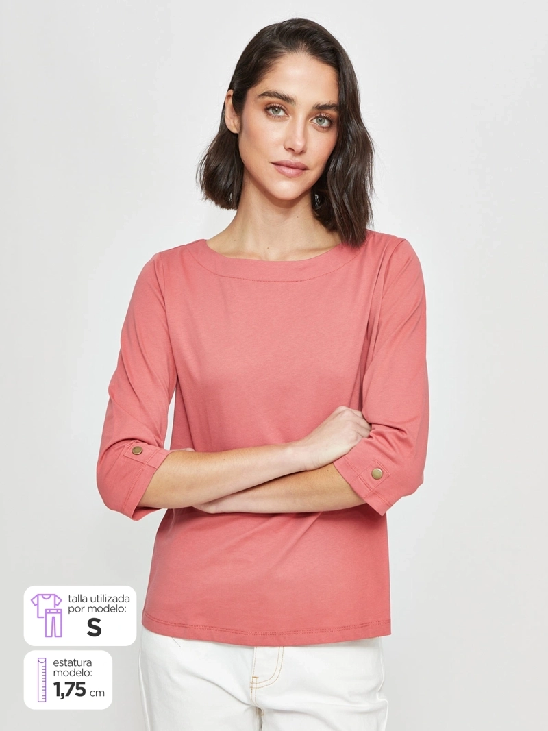 POLERA MUJER AZIZ ALGODÓN MANGA 3/4 - 1