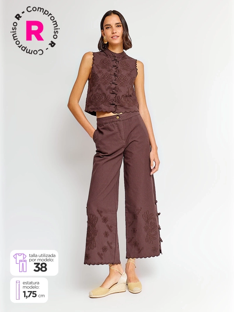 PANTALÓN MUJER TATIENNE ALGODÓN BRODERIE - 1