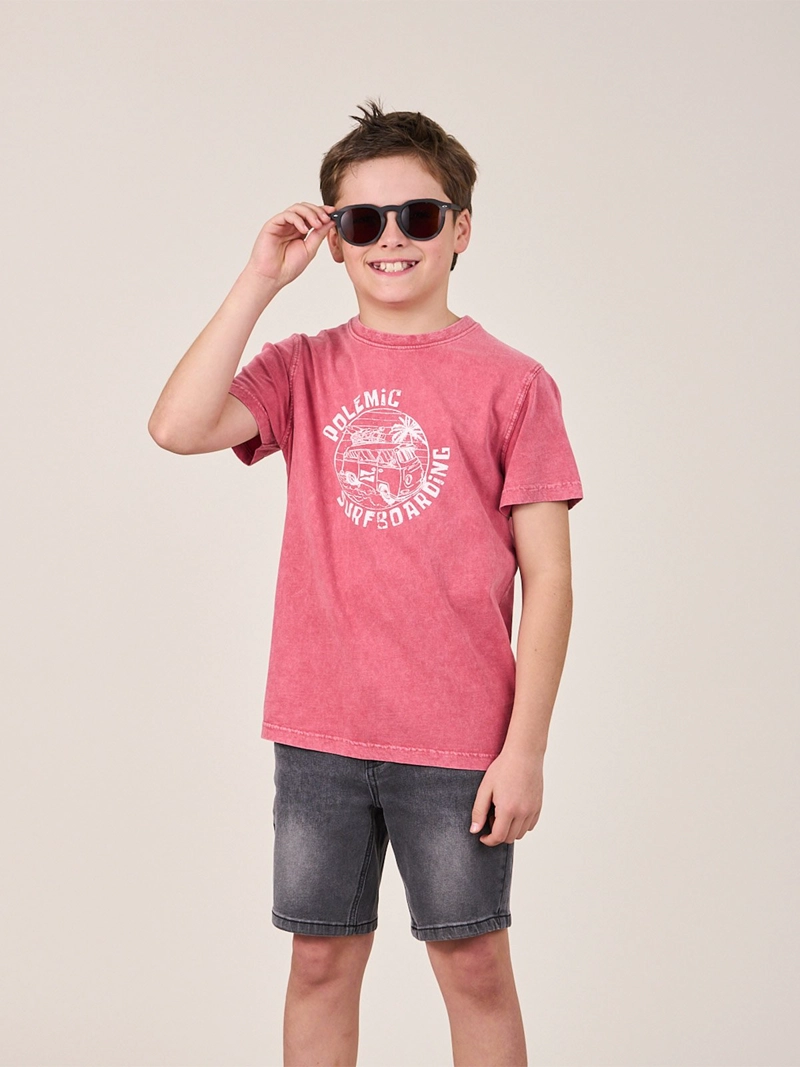 POLERA NIÑO POLEMIC ALGODÓN MANGA CORTA