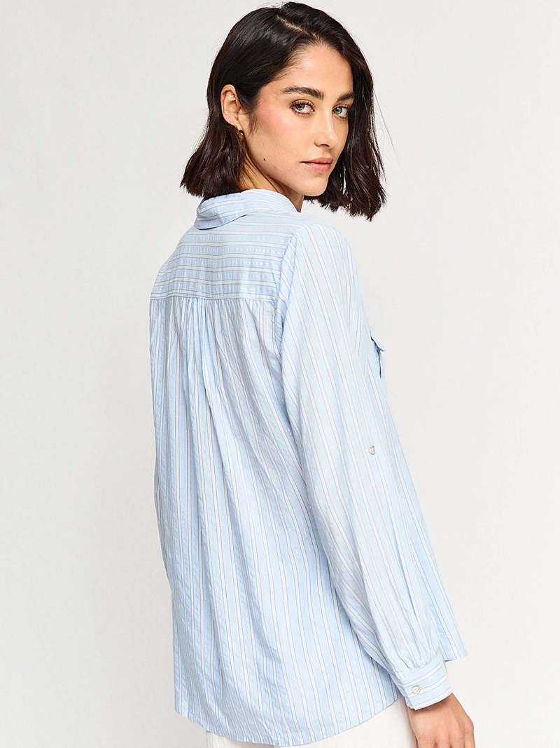 BLUSA MUJER CACHAREL MANGA LARGA CAMISERA ESTAMPADA - 2