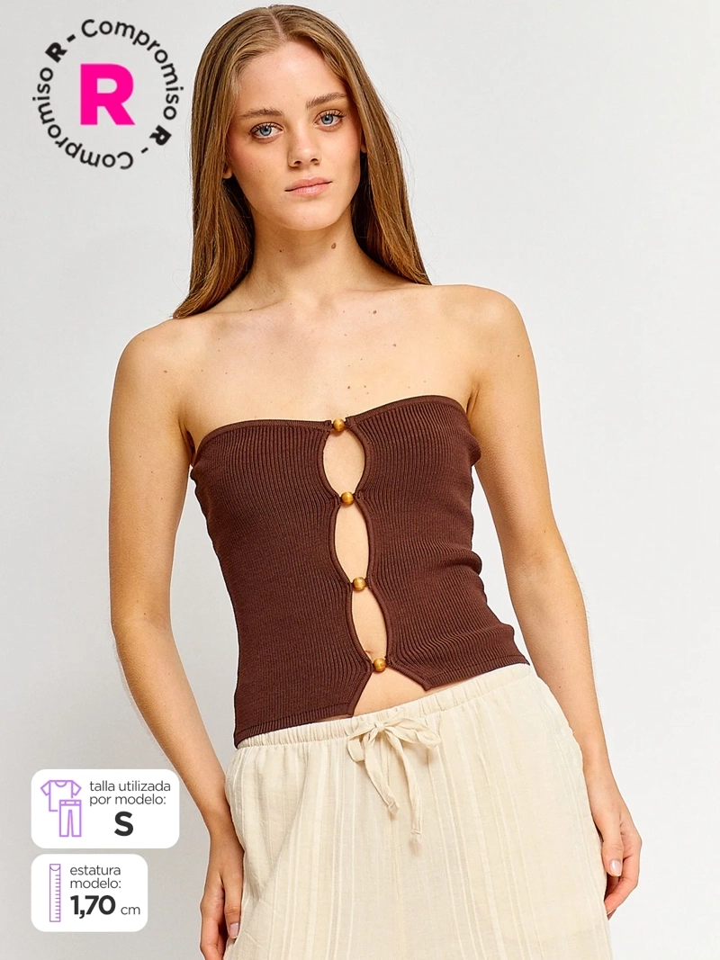 POLERA MUJER INDEX STRAPLESS TEJIDO