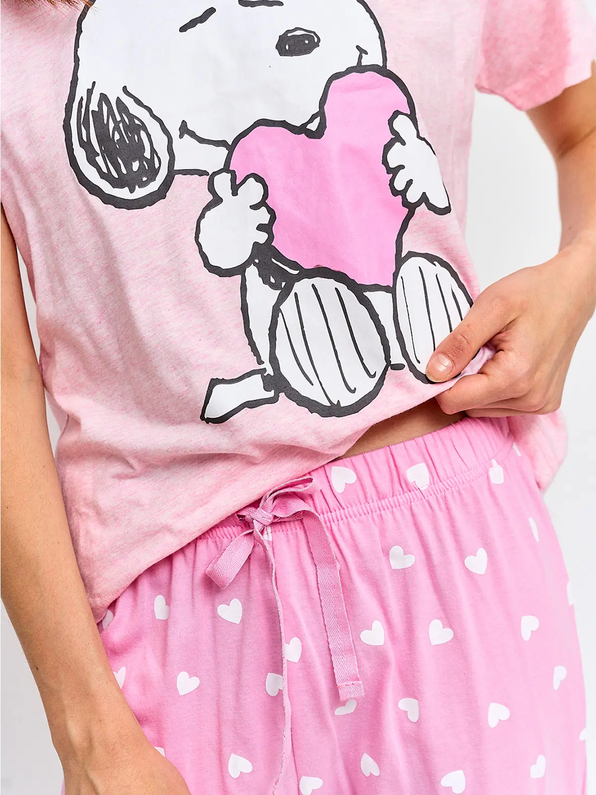 PIJAMA MUJER INDEX SNOOPY MANGA LARGA ROSADO - 3