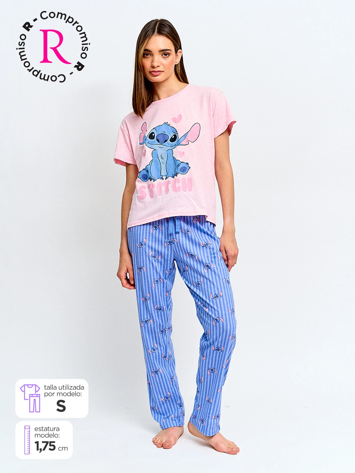 PIJAMA MUJER INDEX STITCH ROSADO - 1
