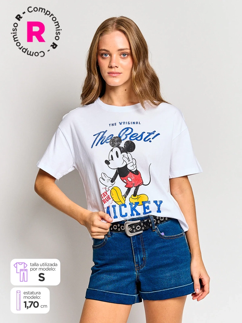 POLERA MUJER INDEX ALGODÓN MANGA CORTA MICKEY - 1