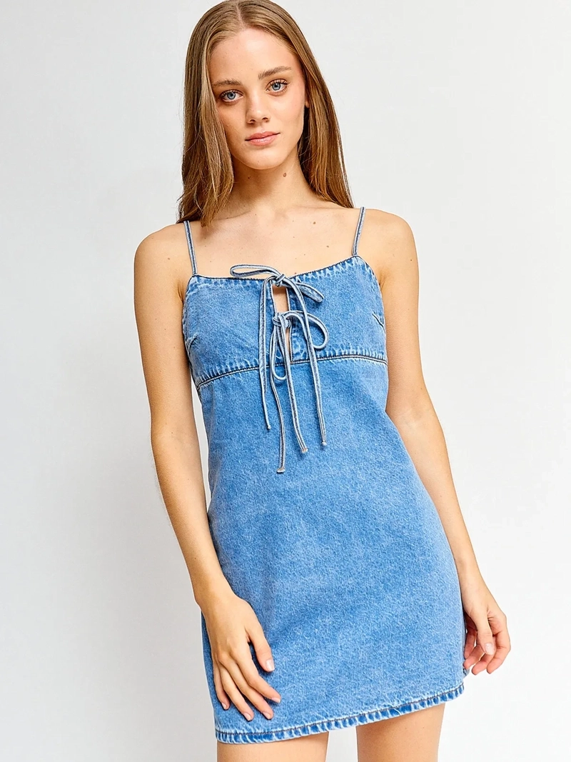 VESTIDO MUJER INDEX ALGODÓN CORTO DENIM - 2