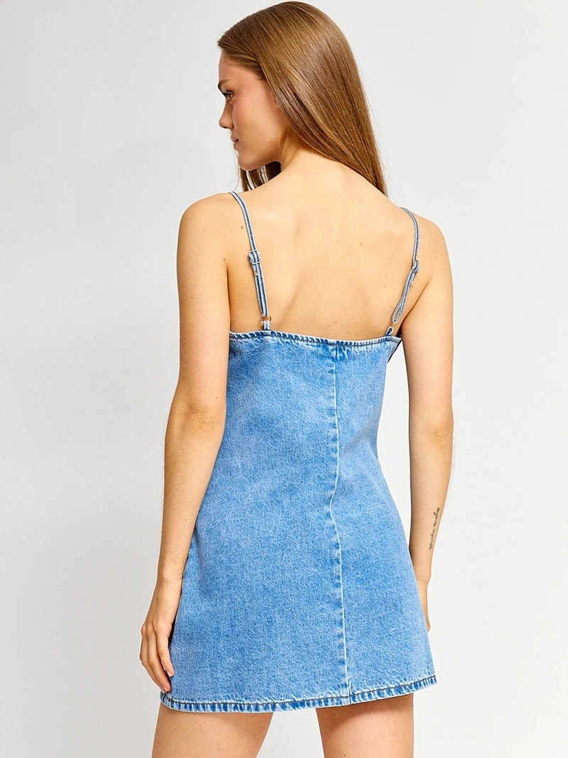 VESTIDO MUJER INDEX ALGODÓN CORTO DENIM - 3