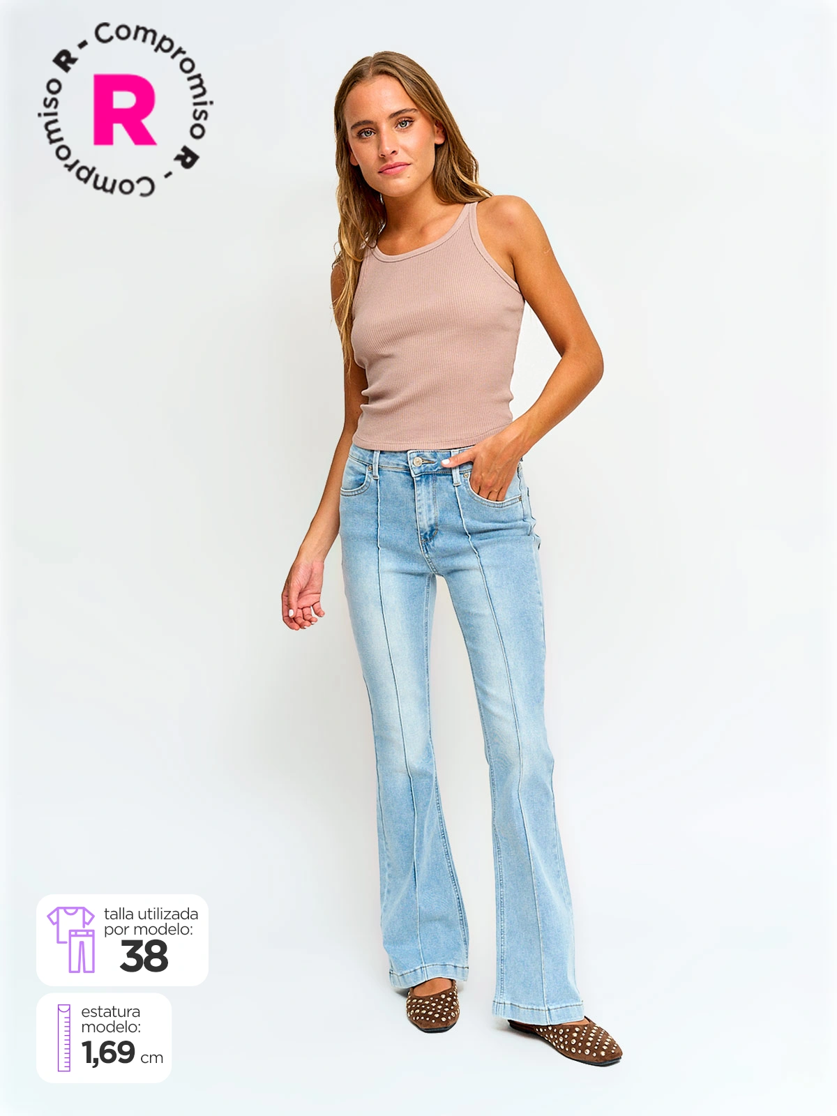 JEANS MUJER INDEX ALGODÓN FLARE - 1