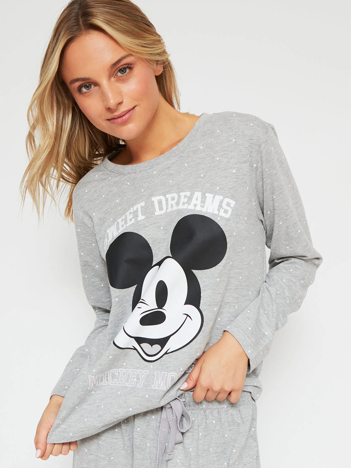 PIJAMA MUJER MICKEY & MINNIE MANGA LARGA GRAFITO - 3