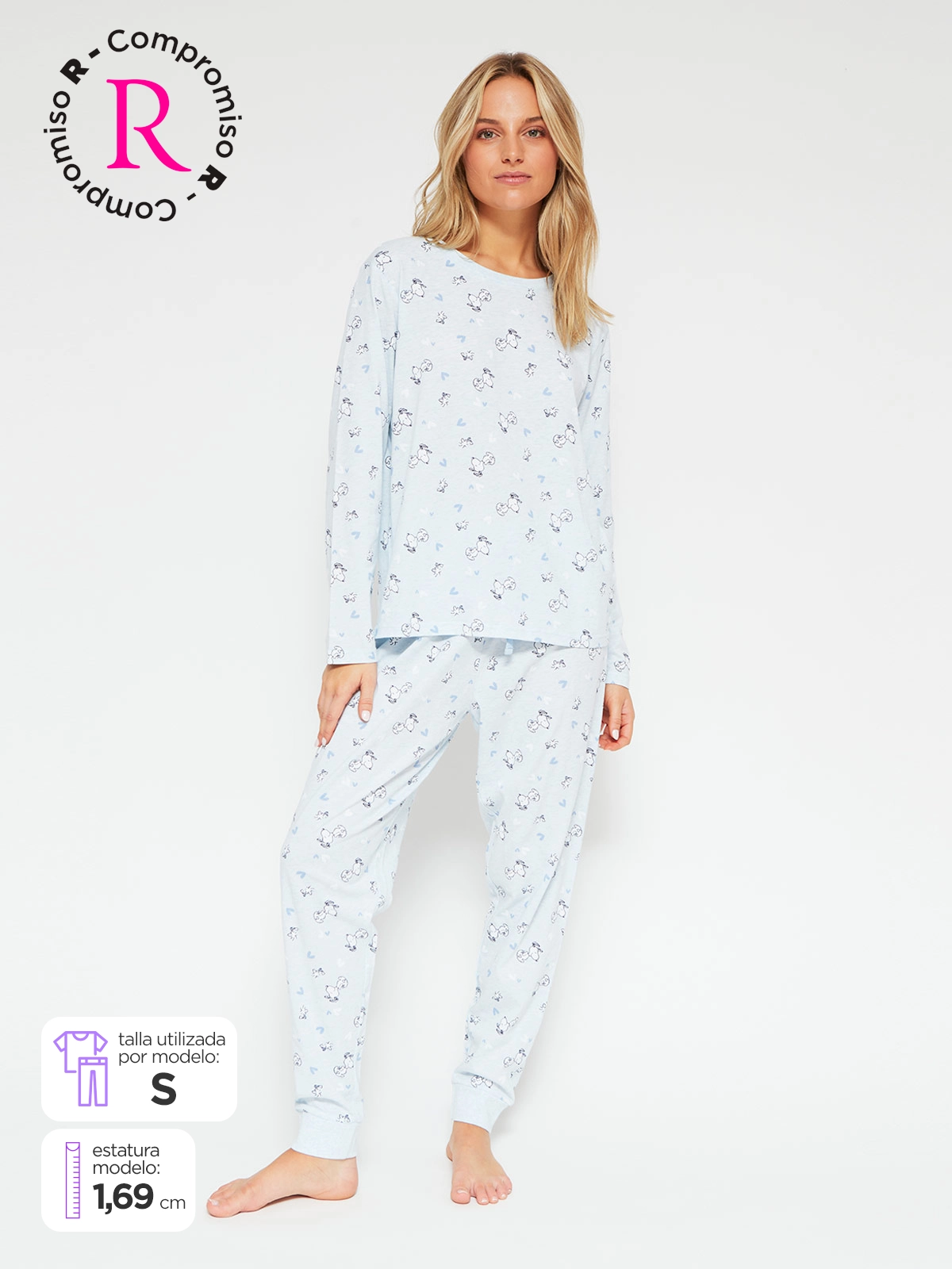 PIJAMA MUJER SNOOPY MANGA LARGA - 1