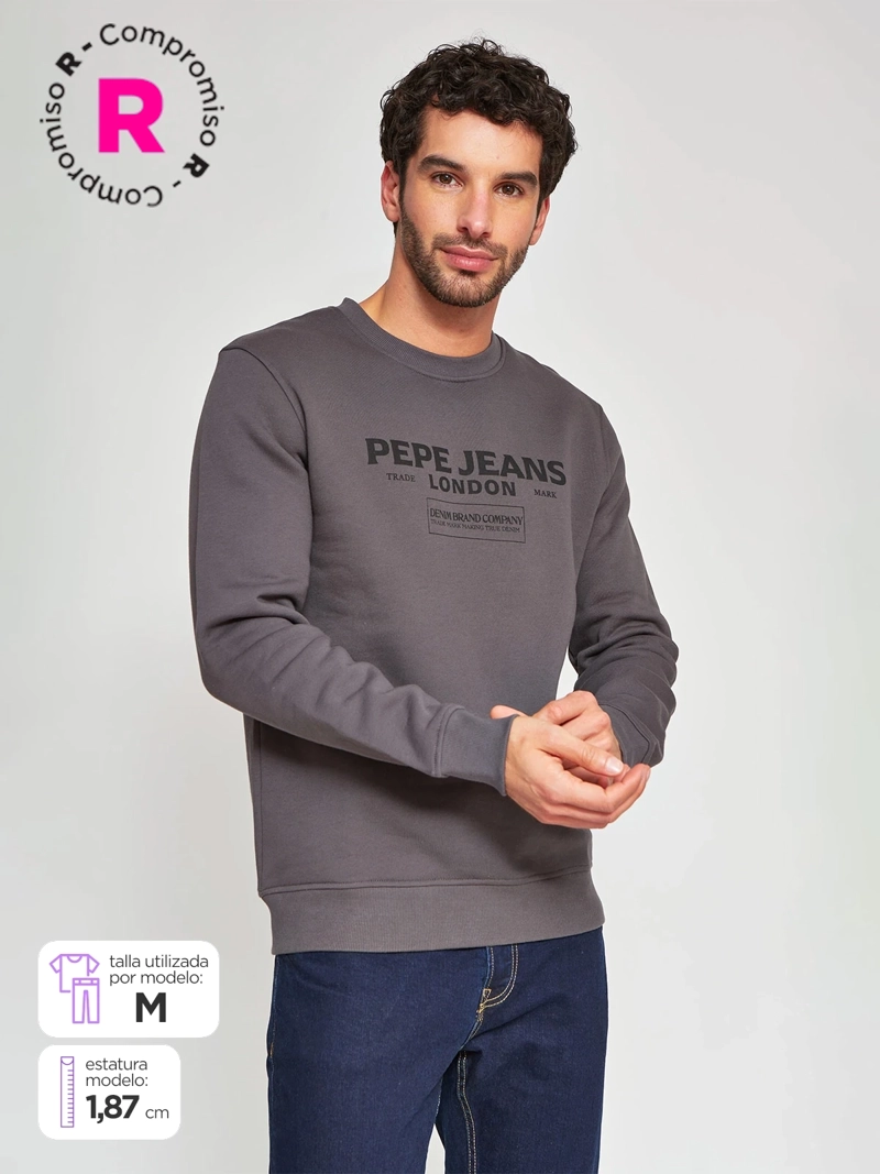 POLERÓN HOMBRE PEPE JEANS ALGODÓN CUELLO REDONDO ESTAMPADO - 1