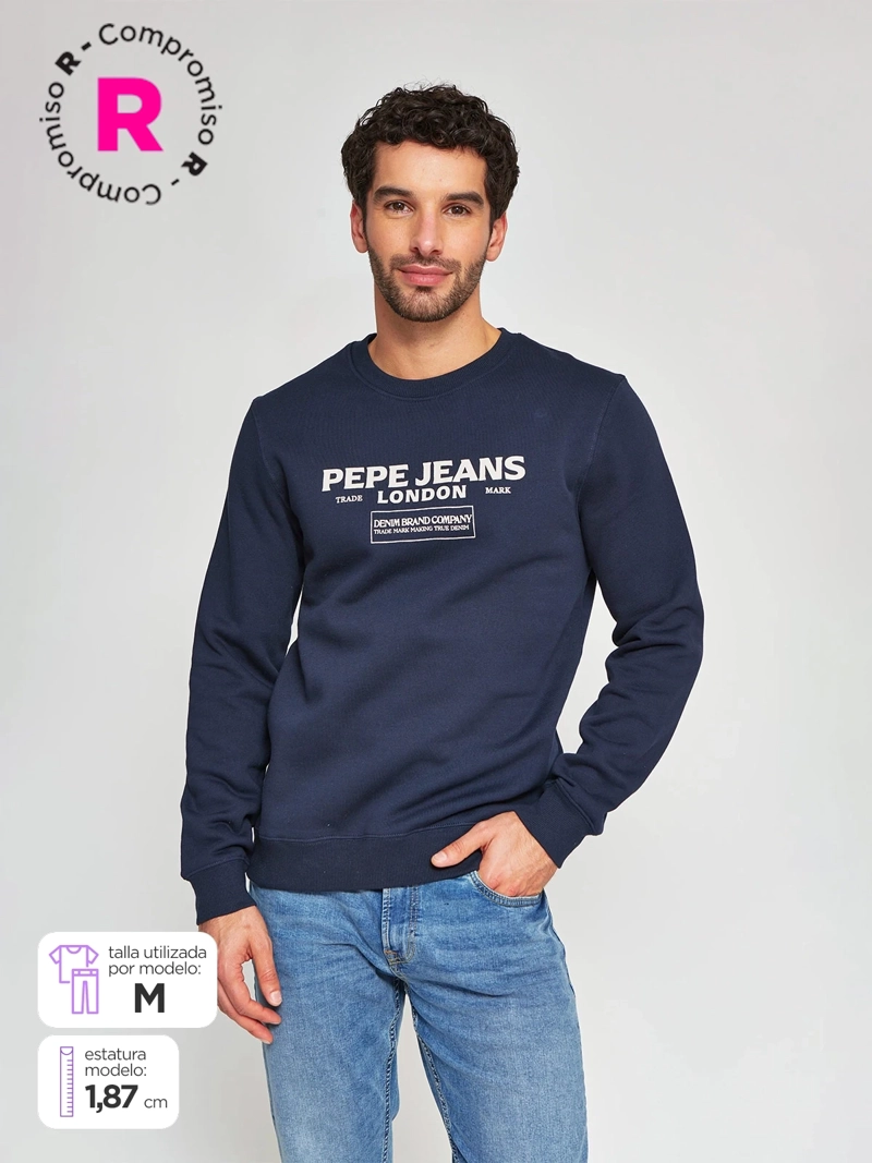 POLERÓN HOMBRE PEPE JEANS ALGODÓN CUELLO REDONDO ESTAMPADO - 1