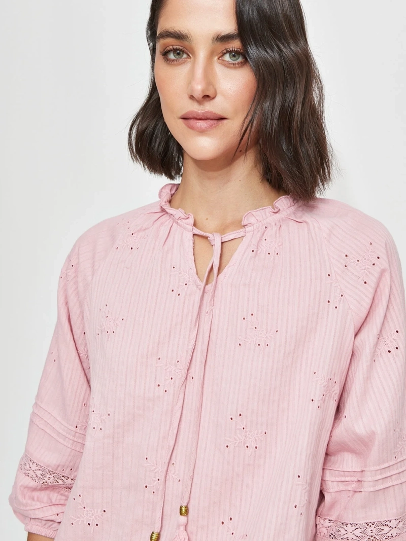 BLUSA MUJER AZIZ ALGODÓN MANGA 3/4 - 3