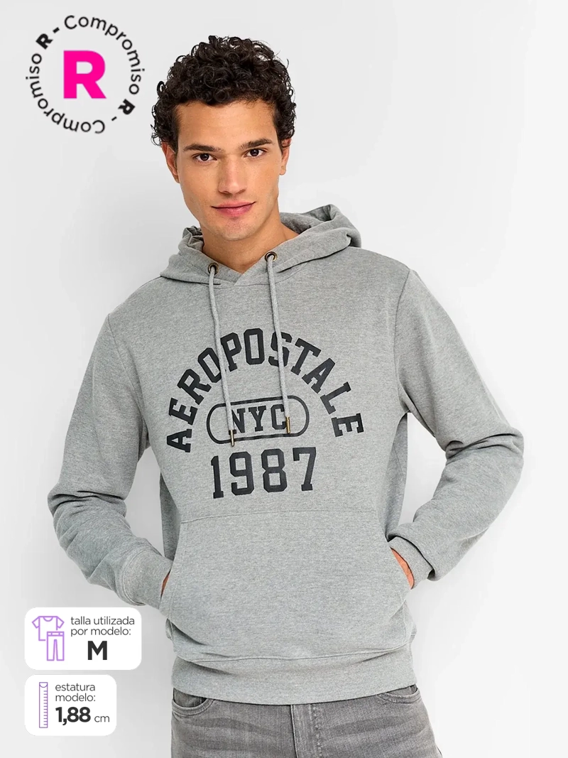 POLERÓN HOMBRE AEROPOSTALE SUEDE HOODIE - 1