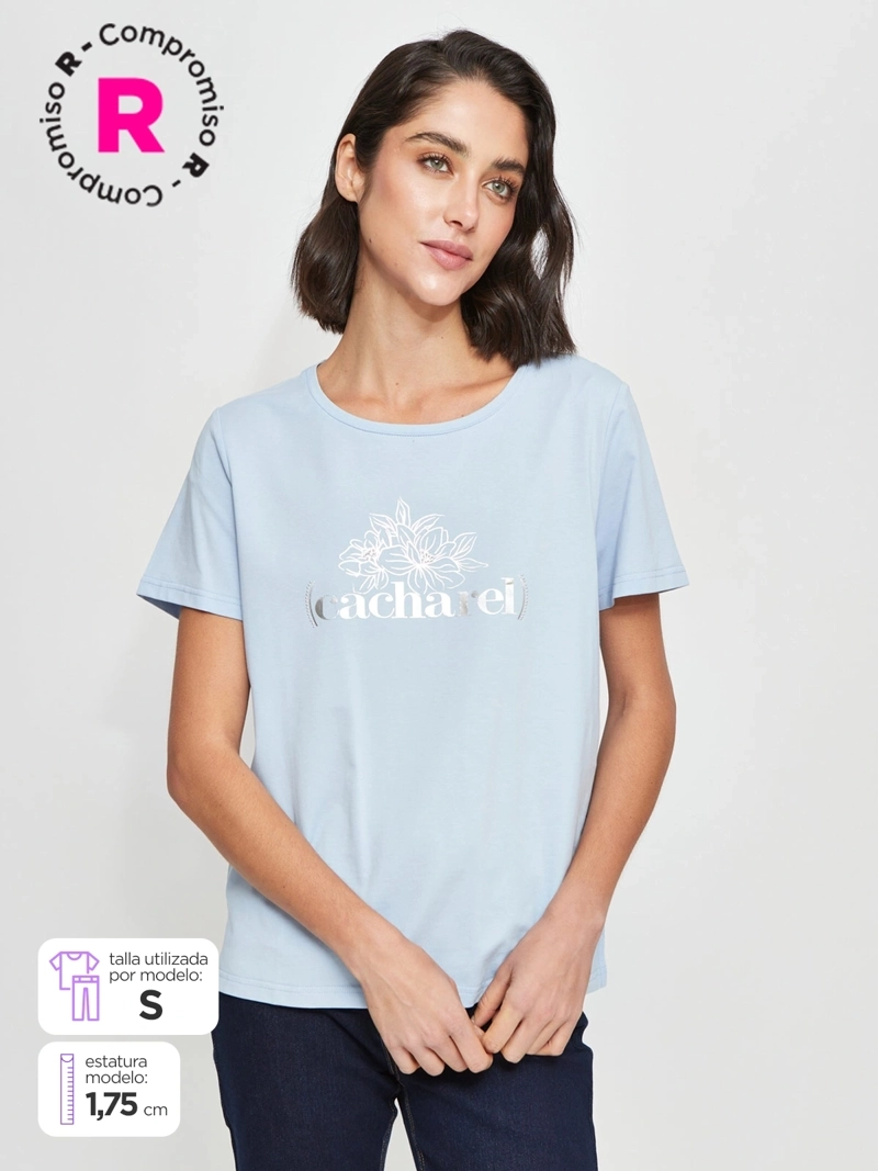 POLERA MUJER CACHAREL ALGODÓN MANGA CORTA