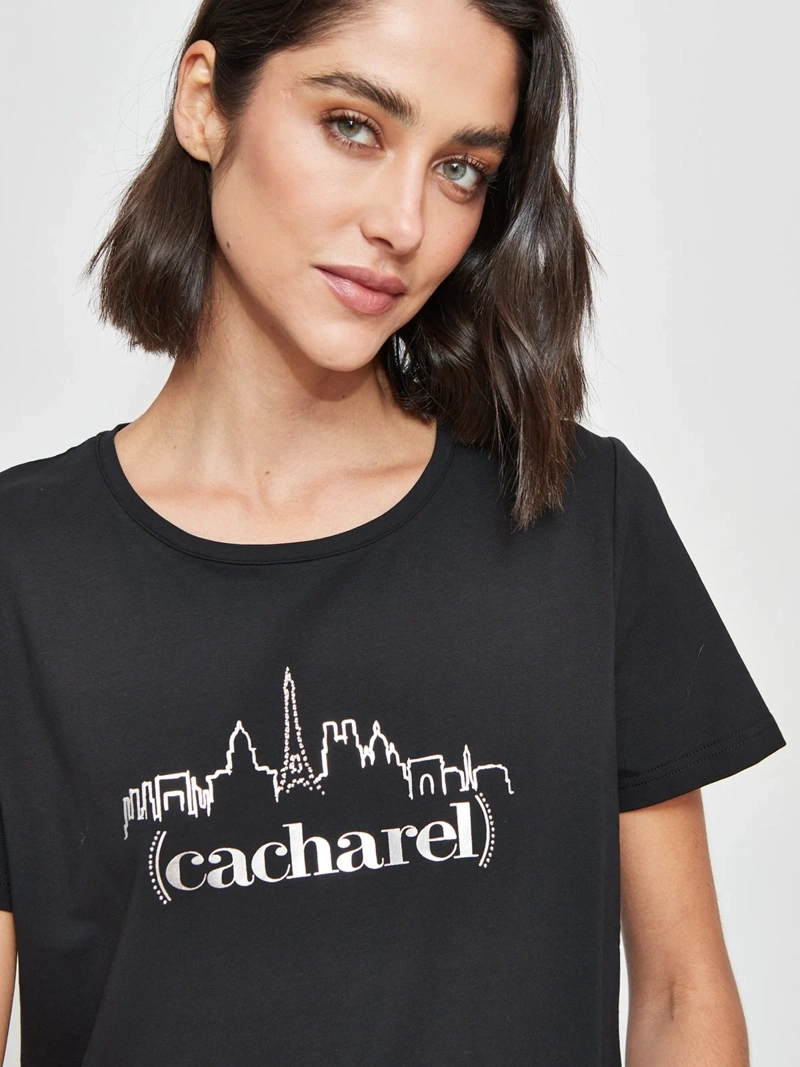 POLERA MUJER CACHAREL ALGODÓN MANGA CORTA - 3