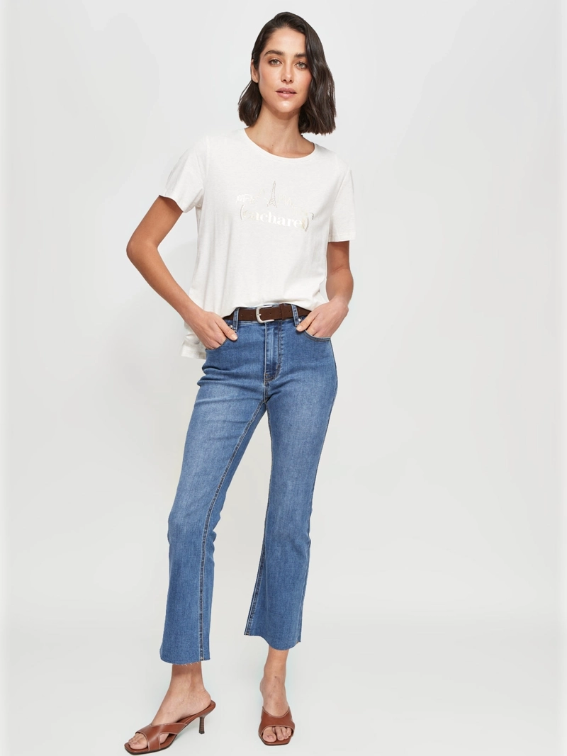 POLERA MUJER CACHAREL ALGODÓN MANGA CORTA - 4