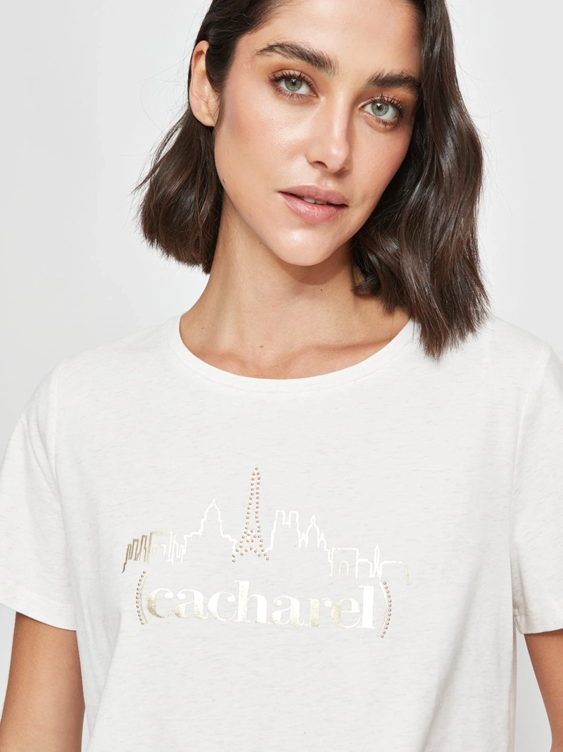 POLERA MUJER CACHAREL ALGODÓN MANGA CORTA - 3