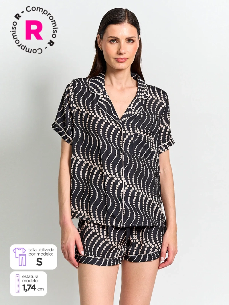 PIJAMA CAMISA MANGA CORTA MUJER MARQUIS - 1