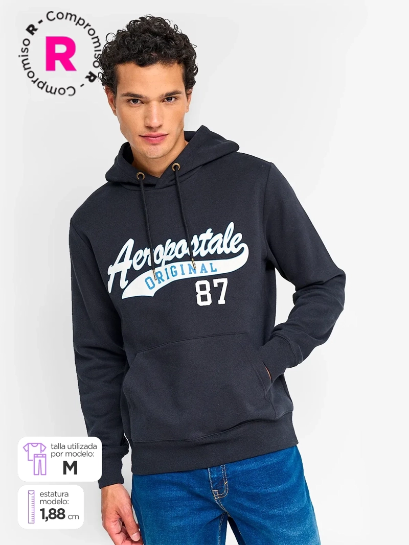 POLERÓN HOMBRE AEROPOSTALE SUEDE HOODIE - 1