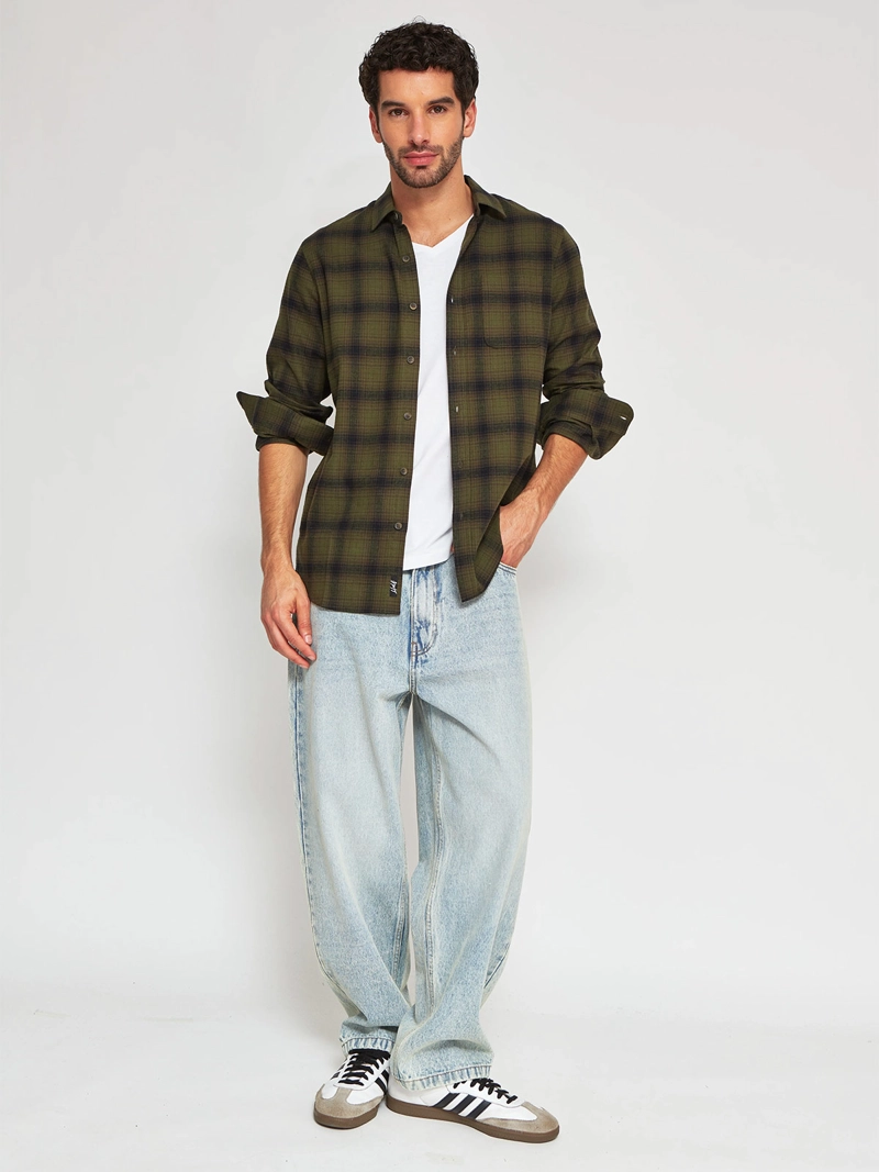 CAMISA HOMBRE HALF ALGODÓN MANGA LARGA - 4