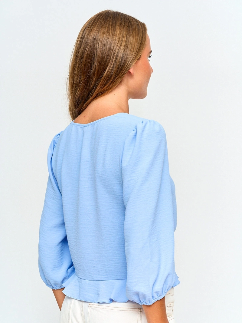 BLUSA MUJER INDEX MANGA LARGA AMARRA - 2