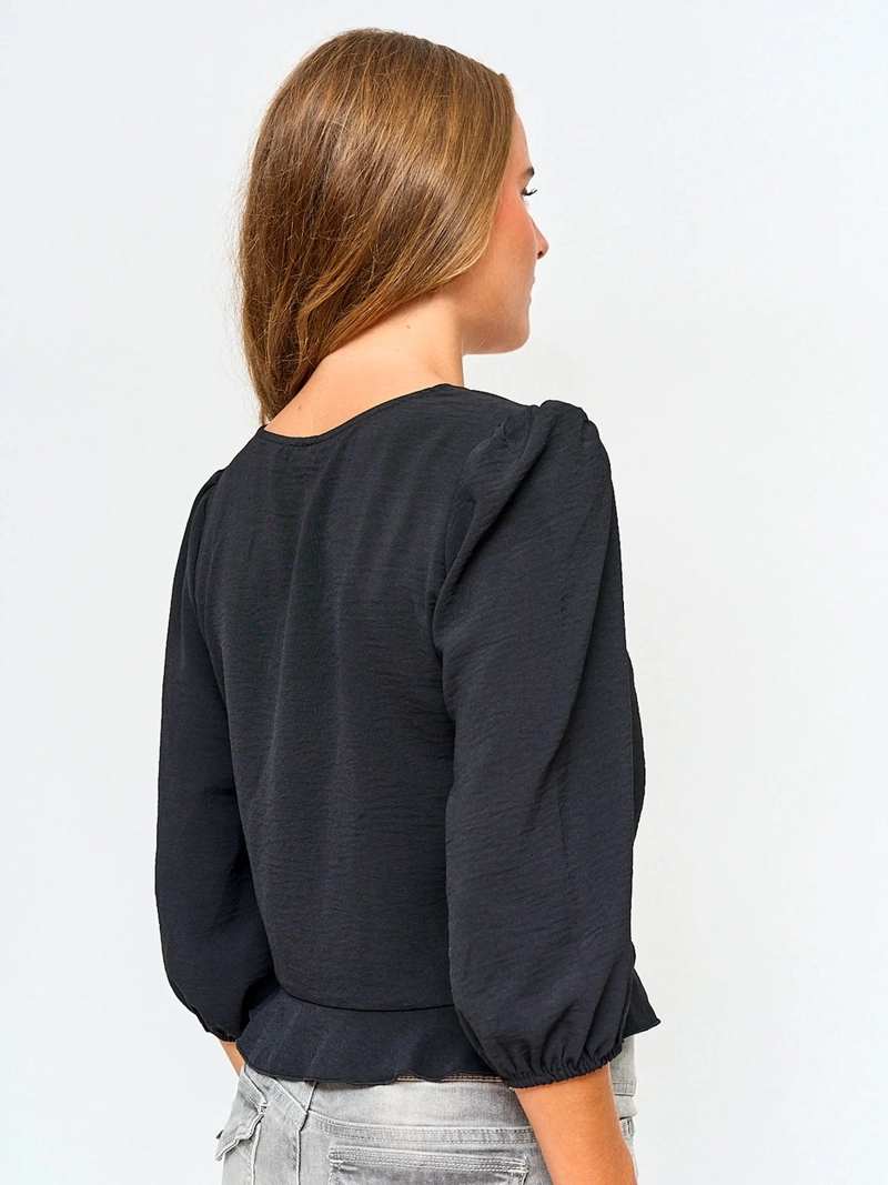 BLUSA MUJER INDEX MANGA LARGA AMARRA - 2