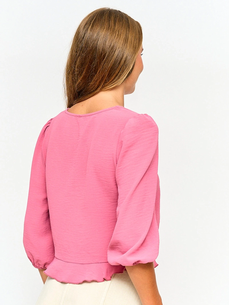 BLUSA MUJER INDEX MANGA LARGA AMARRA - 2