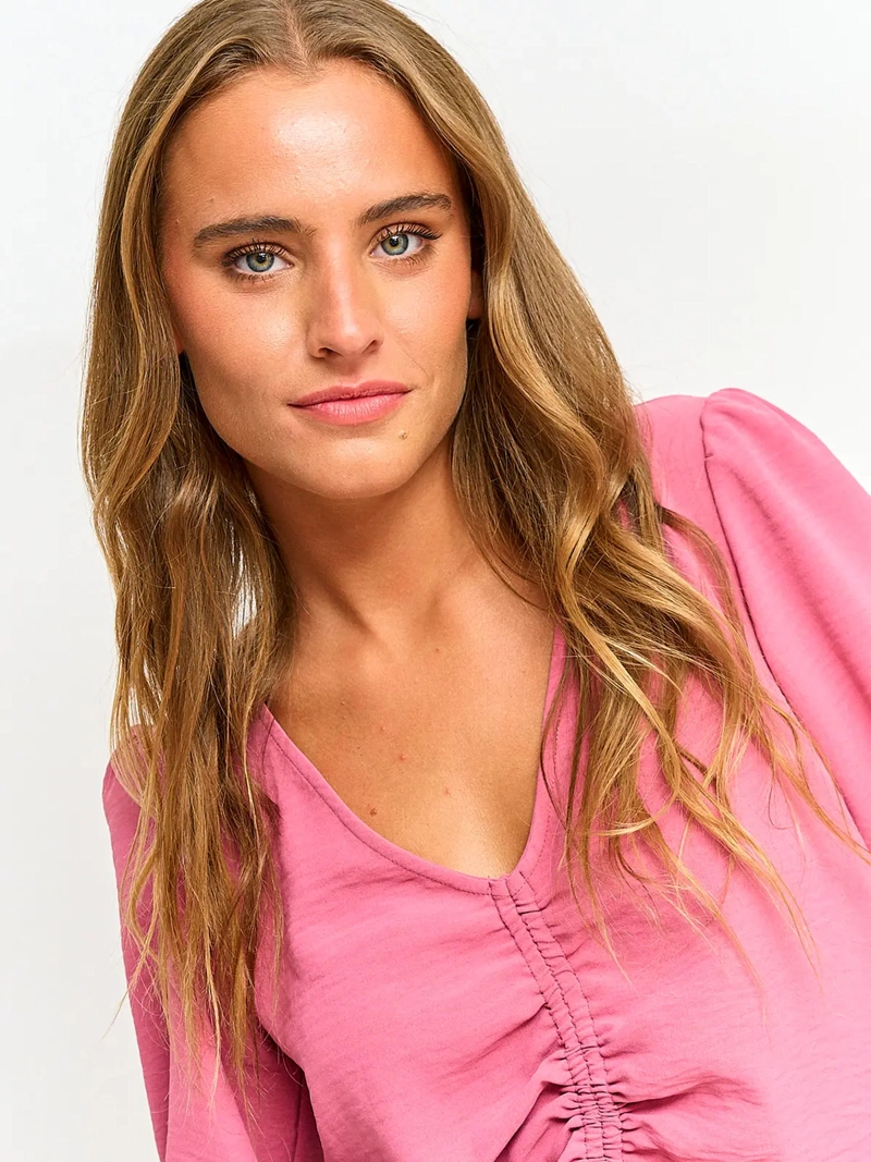 BLUSA MUJER INDEX MANGA LARGA AMARRA - 3