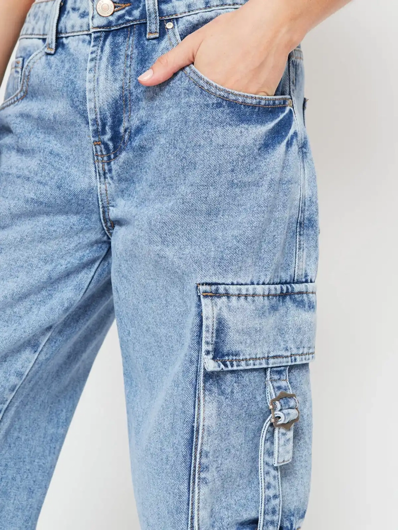 JEANS MUJER INDEX ALGODÓN CARGO - 4
