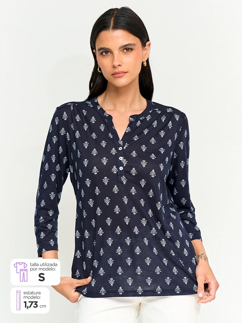 POLERA MUJER AZIZ MANGA 3/4