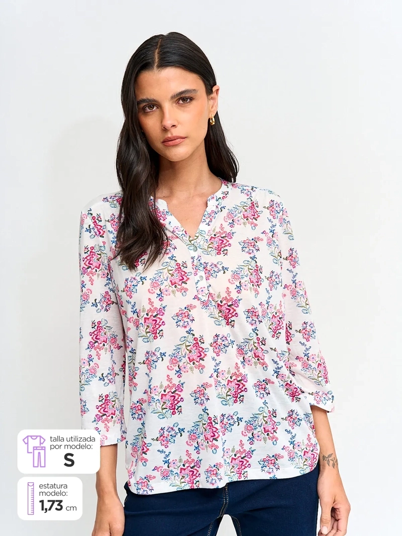 POLERA MUJER AZIZ MANGA 3/4