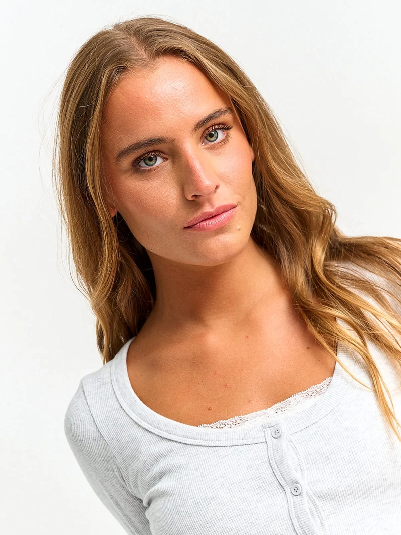 POLERA MUJER INDEX ALGODÓN MANGA LARGA BOTONES - 3