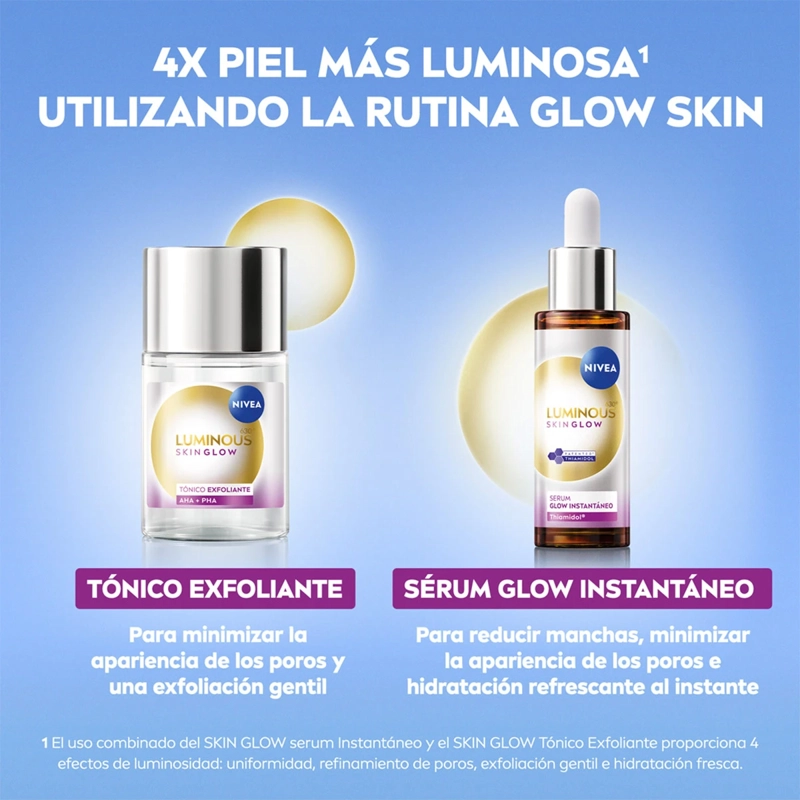 TÓNICO EXFOLIANTE FACIAL NIVEA LUMINOUS630 SKIN GLOW CON ÁCIDO GLICÓLICO - 7