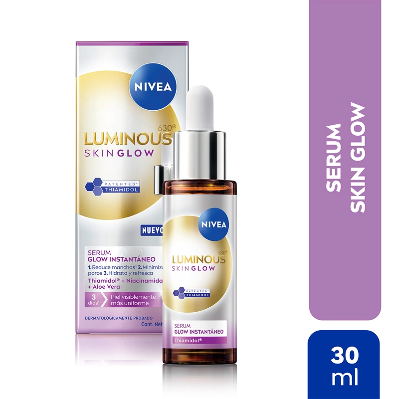 SÉRUM ANTIMANCHAS NIVEA LUMINOUS630 SKIN GLOW CON THIAMIDOL Y NIACINAMIDA 30 ML