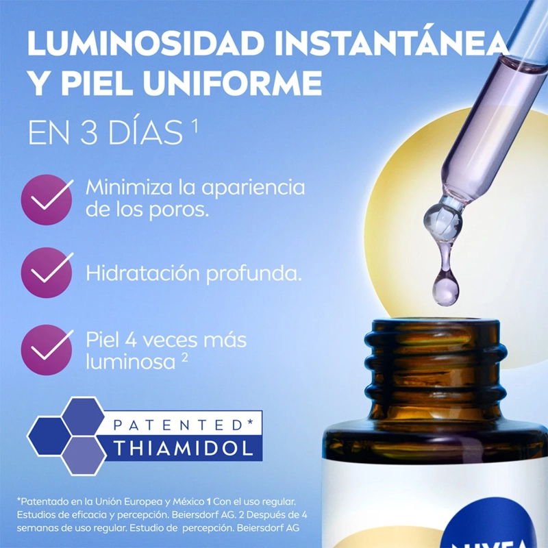 SÉRUM ANTIMANCHAS NIVEA LUMINOUS630 SKIN GLOW CON THIAMIDOL Y NIACINAMIDA 30 ML - 2