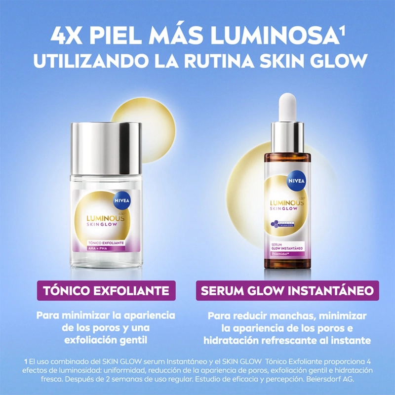 SÉRUM ANTIMANCHAS NIVEA LUMINOUS630 SKIN GLOW CON THIAMIDOL Y NIACINAMIDA 30 ML - 7