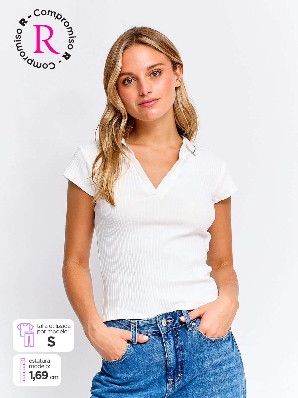 POLERA MUJER INDEX ALGODÓN CUELLO POLO MANGA CORTA