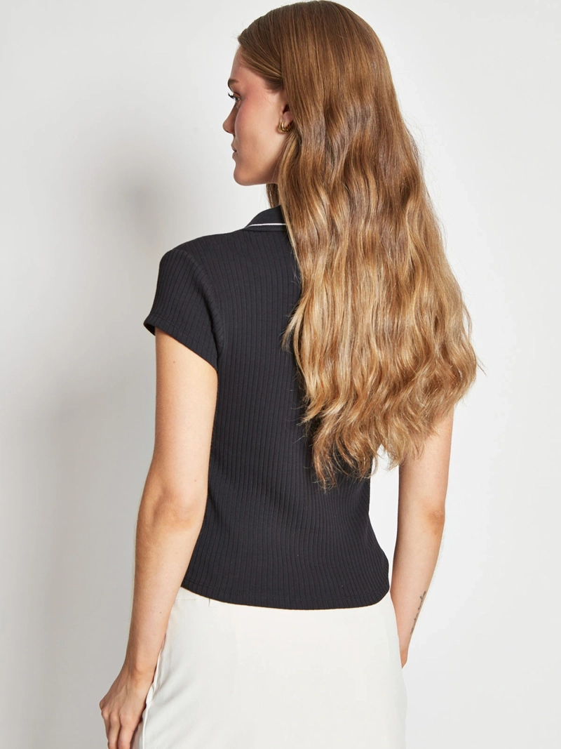 POLERA MUJER INDEX ALGODÓN CUELLO POLO MANGA CORTA - 2