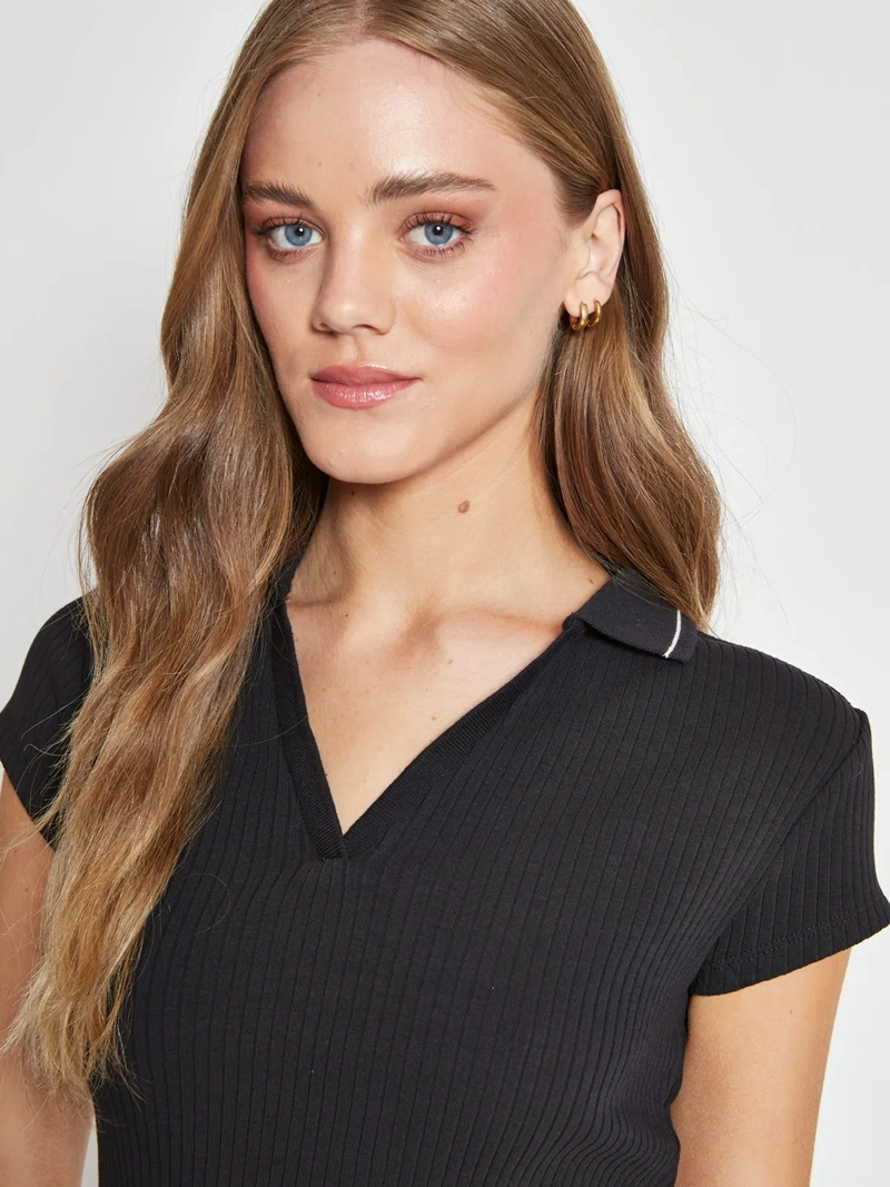 POLERA MUJER INDEX ALGODÓN CUELLO POLO MANGA CORTA - 3