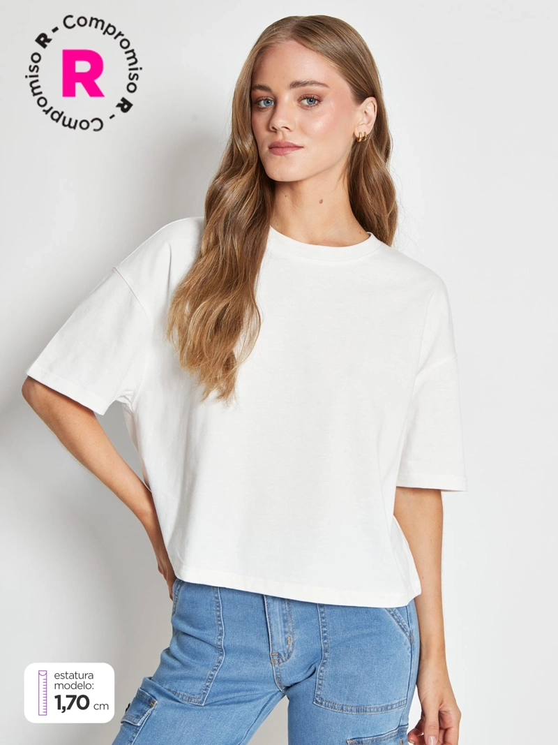 POLERA MUJER INDEX ALGODÓN MANGA CORTA BÁSICA - 1