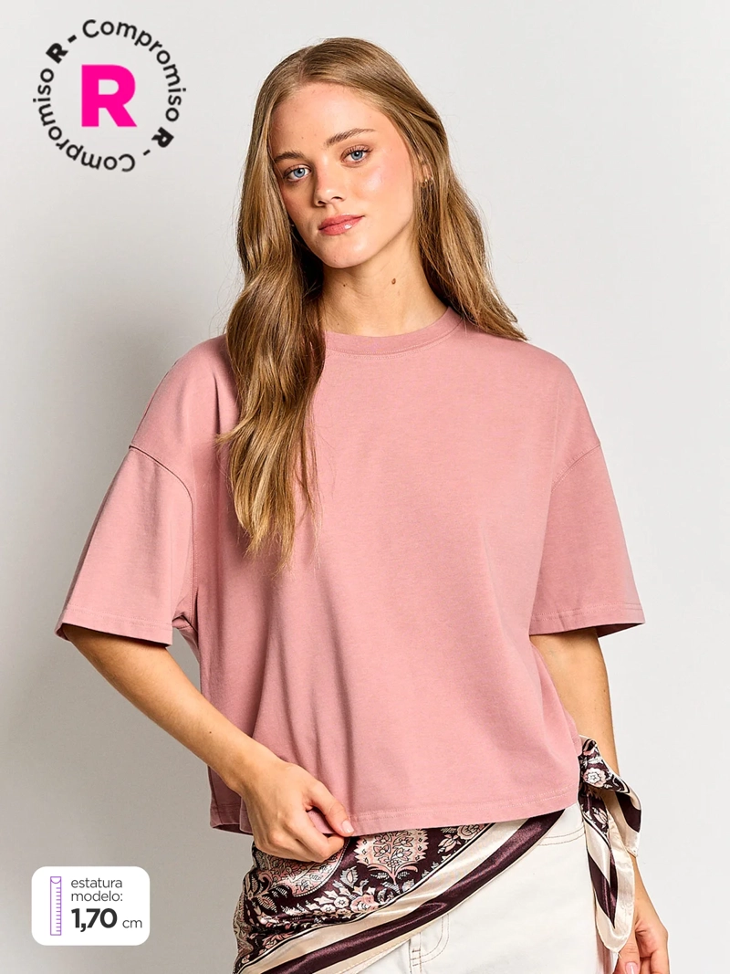 POLERA MUJER INDEX ALGODÓN MANGA CORTA BÁSICA - 1