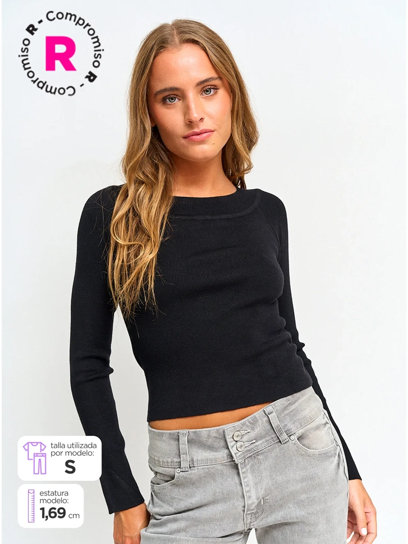SWEATER MUJER INDEX MANGA LARGA HOMBROS DESCUBIERTOS - 1