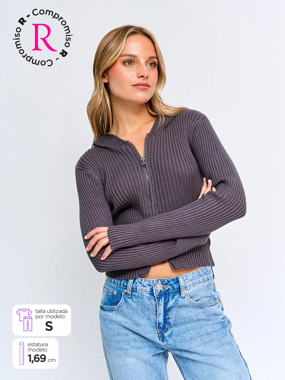 CARDIGAN MUJER INDEX CAPUCHA - 1