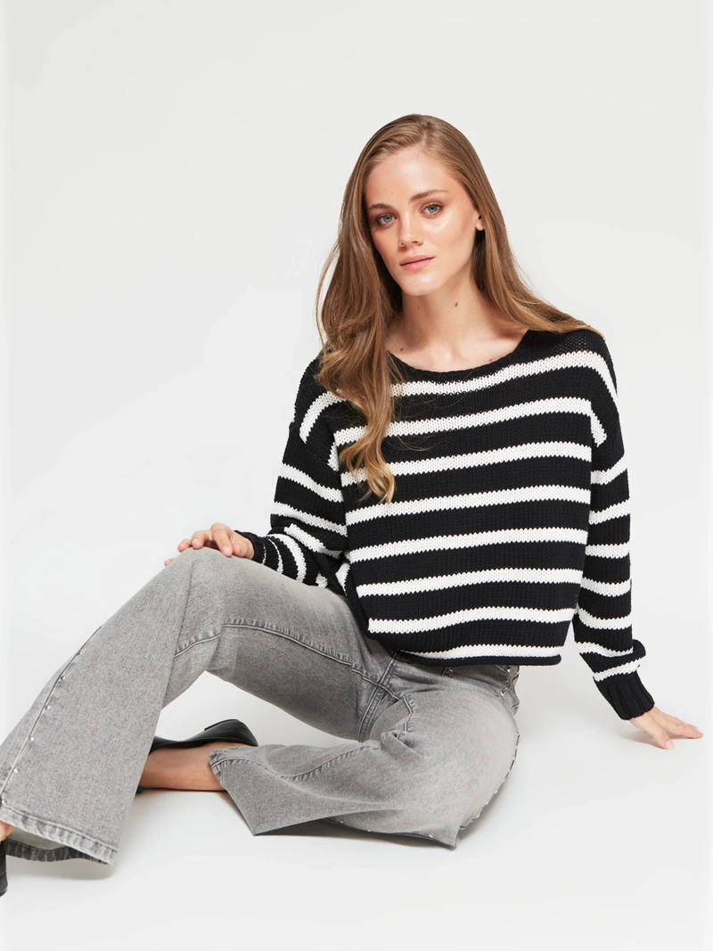 SWEATER MUJER INDEX ALGODÓN MANGA LARGA BÁSICO - 4