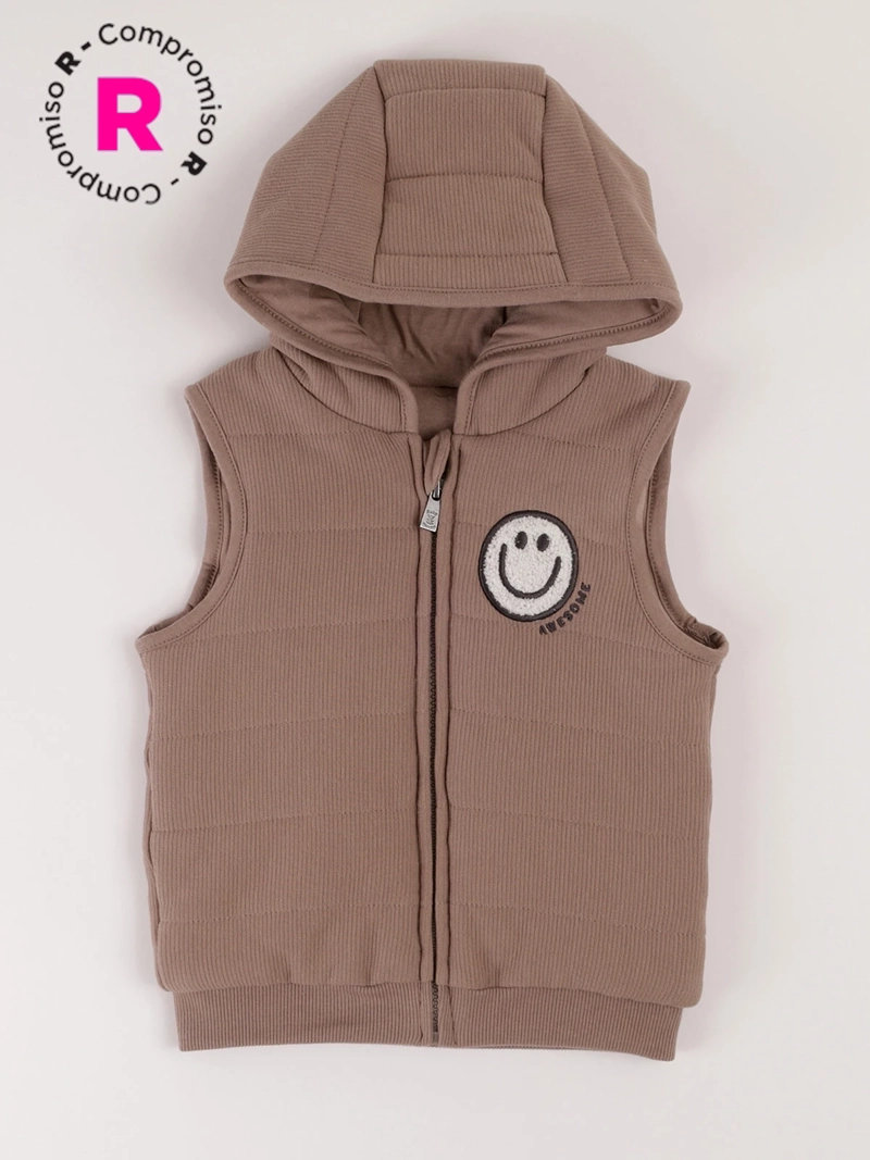 CHAQUETA SIN MANGA ALGODÓN NIÑO BABY HARVEST CON CAPUCHA - 1