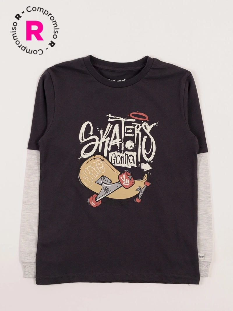 POLERA MANGA LARGA NIÑO HARVEST DOBLE - 1