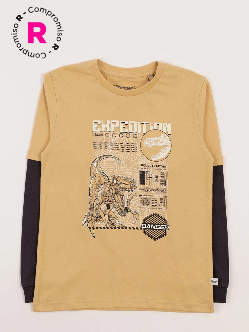 POLERA MANGA LARGA NIÑO HARVEST DOBLE
