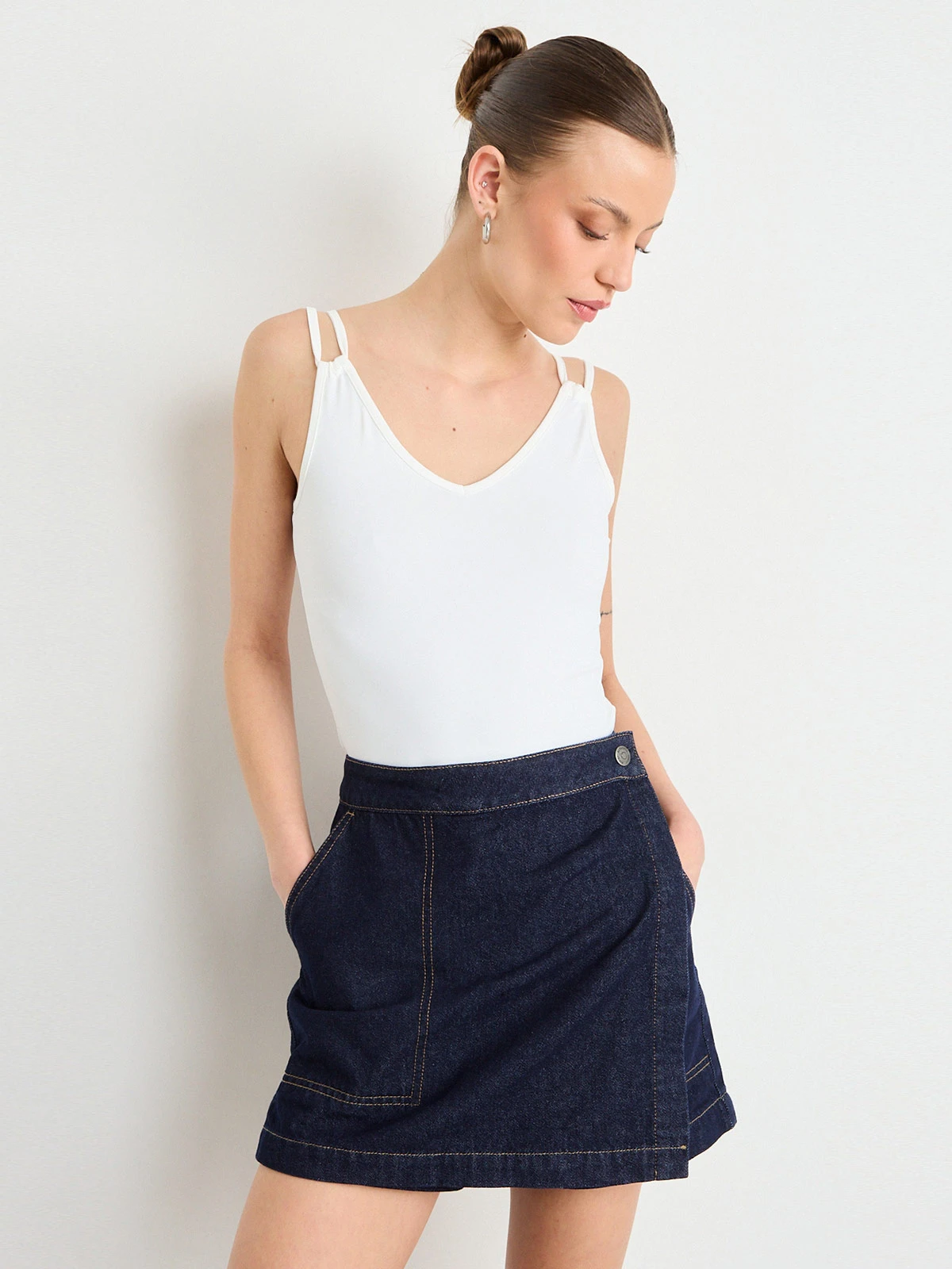 POLERA MUJER IO BÁSICA TIRANTE DOBLE - 1