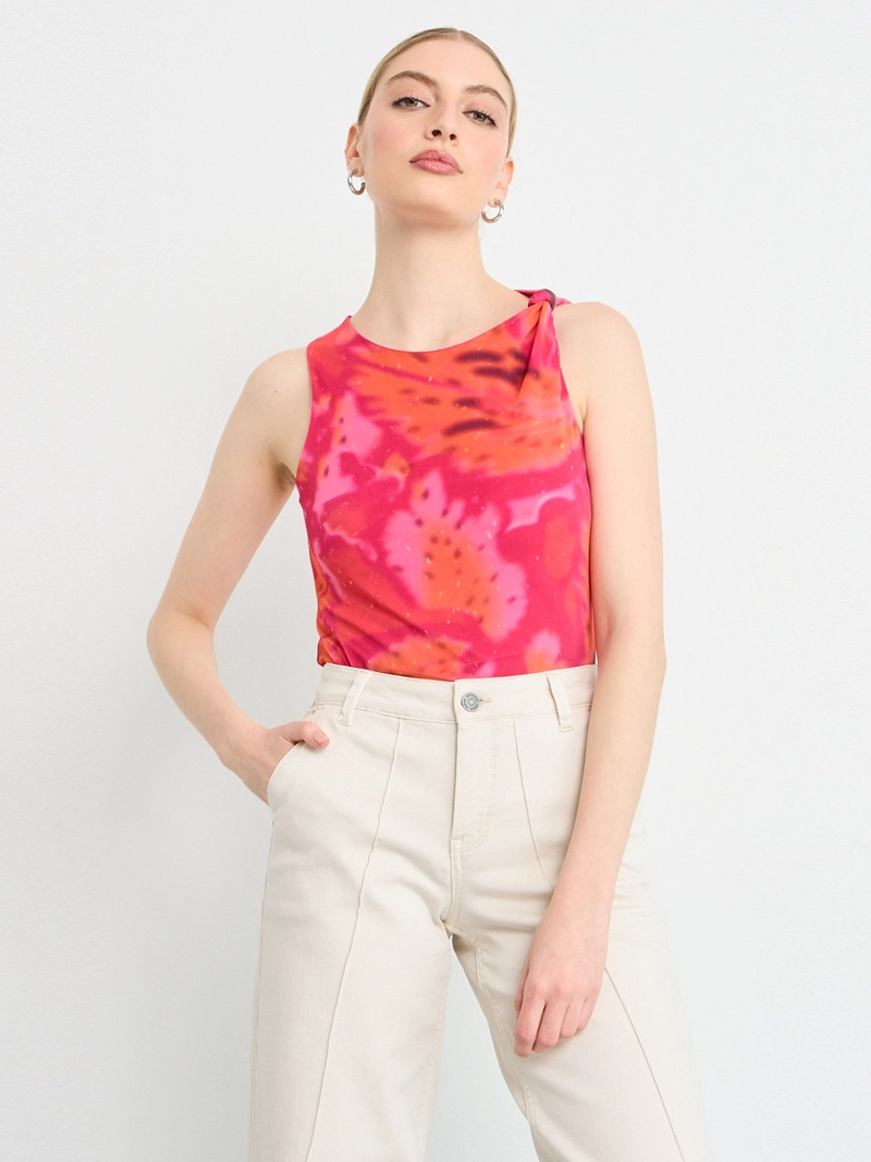 POLERA MUJER IO MALLA ESTAMPADA NUDO - 1